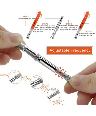 4 Pcs Dog Whistle and Dog Clicker Dog Whistle to Stop Barking for Dogs Professional Recall Dog Training Kit Adjustable Frequencies Dog Whistle with Black Lanyard and Wrist Strap - Buy Online on GoSupps.com
