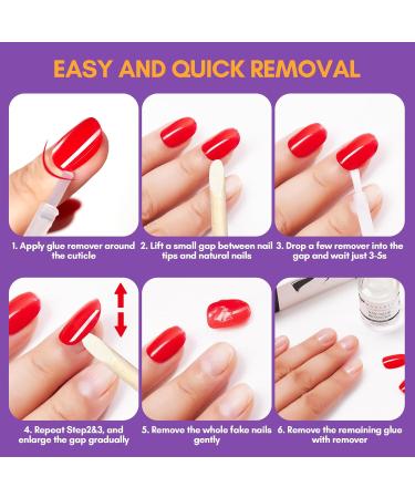Makartt Nail Glue Remover Kit - 30ml Acetone-Free Remover & 5 Adhesive Tips for Artificial Nails - Buy Online on GoSupps.com