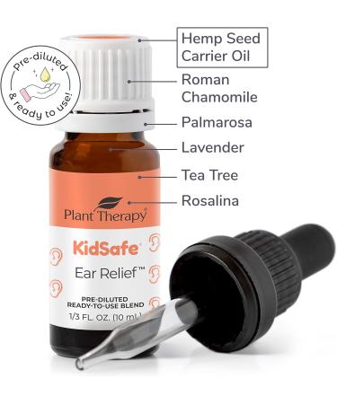 Plant Therapy KidSafe Ear Relief Essential Oil Drops - 100% Pure Pre-Diluted 10 mL for Kids & Adults | Natural Eardrops Therapeutic Grade - Buy Online on GoSupps.com