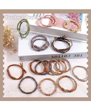 Yohou 20PCS Boho Hair Ties for Women - 10 Colors & 5 Styles - Cute Bracelet Hair Tie Set for Thick Hair - Perfect for Outdoor, Gym, Travel, Office - Buy Online on GoSupps.com