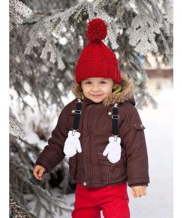 3 Pairs Kids Winter Mittens for Baby Boys Girls 5-10 Years - Soft Knit Stretch Gloves in Black, White, Dark Gray - Buy Online on GoSupps.com