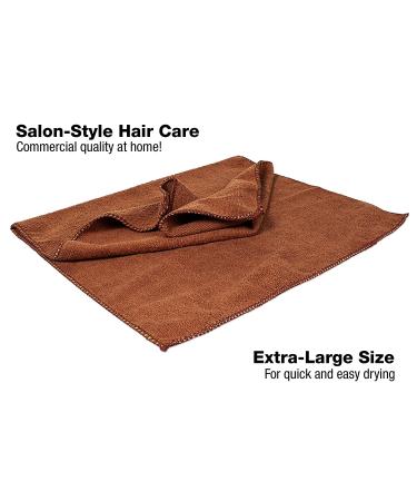 Eurow Microfiber Salon Towels - 16x29 Inches Brown - Pack of 10 - Buy Online on GoSupps.com