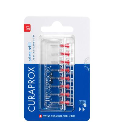 Curaprox CPS 07 Prime Refill Interdental Brushes, Red, 8 Count