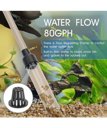 Hygger Manual Gravel Vacuum Cleaner for Aquarium - 80/256GPH, Low Water Level, Fish Tank Water Changer - S/L Sizes Available - Buy Online on GoSupps.com