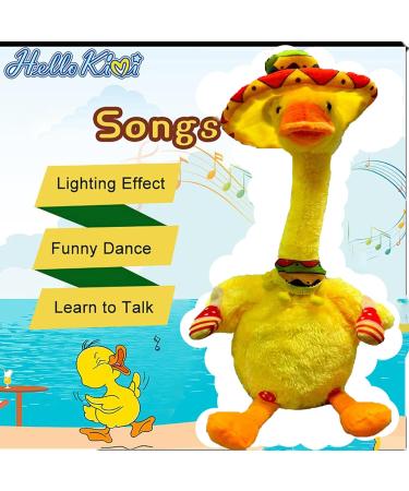 Dancing Duck Toy - Interactive Singing Plush, Repeats & Dances, USB Rechargeable - Yellow Golden Quacker for Christmas Decor - Buy Online on GoSupps.com