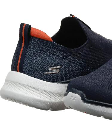 Skechers Men's GoWalk 6 Stretch Fit Slip-On Walking Shoe - Navy/Orange - Size 11 - Buy Online on GoSupps.com