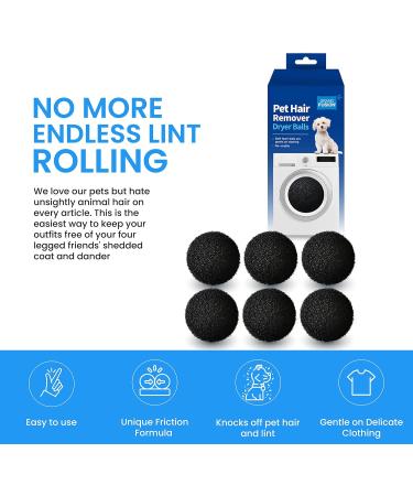 Reusable Pet Hair Remover - Foam Dryer Balls for Dog & Cat Hair - Lint Remover Pack of 6 - Clean Clothes & Laundry - Buy Online on GoSupps.com