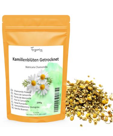 Tazarin LTD 200g Chamomile Flowers - Chamomile Infusion - Matricaria Chamomilla - Intense Aroma & Taste - 100% Natural Pure & No Additives | Top Quality - TazarinLtd