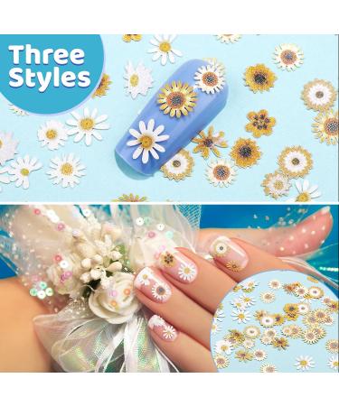 24 Grids 3D Sunflower Nail Stickers - Fall Sunflower & Glitter Designs for Nail Decorations - Buy Online on GoSupps.com