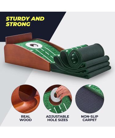 Victorem Adjustable Indoor Golf Putting Mat with Ball Return Office & Home Golf Practice Equipment - Buy Online on GoSupps.com
