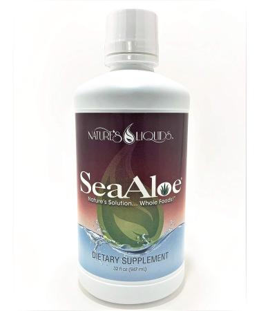 Nature's Liquids SeaAloe Liquid Whole Food 32 Oz - Multivitamin & Mineral Supplement With Aloe Vera, Sea Vegetables, Pau D'Arco for Digestion & Immune Support - 2 Bottles - Buy Online on GoSupps.com