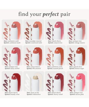 Julep The Perfect Pair 2pc Set: It's Balm Tinted Lip Balm Canyon Rose and With a Trace Retractable Creamy Long-Lasting Lip Liner Antique Rose - Buy Online on GoSupps.com