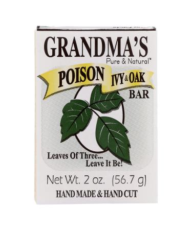 Grandmas's Pure and Natural Poison Ivy and Oak Soap Bar with Jewelweed and Colloidal Oatmeal Itch Relief Wash Cruelty Free No Detergents or Additives Natural Relief 2 Ounce (Pack of 1)