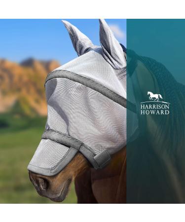 Harrison Howard Maskology Supreme Horse Fly Mask - Stellar UV Protection - Full Size Grey - Buy Online on GoSupps.com