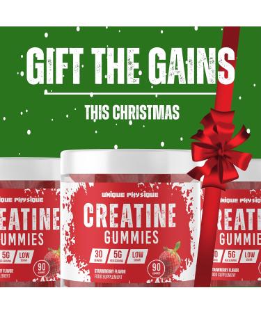 5000mg Creatine Monohydrate Gummies for Athletes - 30 Servings, Strawberry Flavoured - Vegan & Low Sugar - Buy Online on GoSupps.com