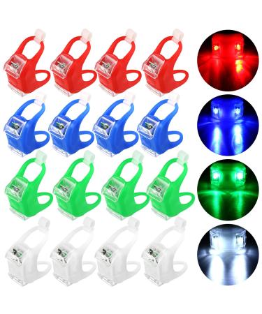16 Pcs LED Boating Lights Kayak Lights for Night Kayaking Portable Battery Boat Navigation Lights with 3 Modes Bow and Stern Operated for Boat Pontoon Yacht for Emergency (Red, Green, White, Blue) Fresh Colors
