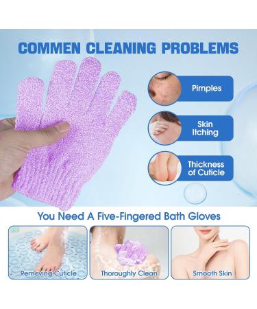 6 Pairs Exfoliating Bath Gloves Spa & Shower Body Scrubber for Men & Women | Dead Skin Remover Accessories - Buy Online on GoSupps.com