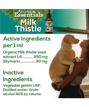 Animal Essentials Milk Thistle Liver Support for Dogs & Cats - Made in USA Liver Supplement | Various Sizes - Buy Online on GoSupps.com