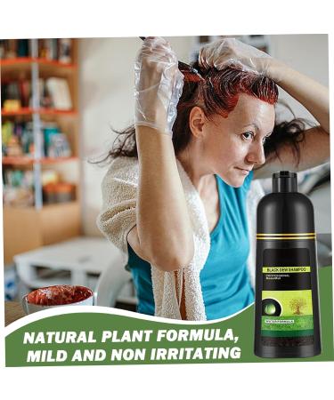 Black Hair Dye Shampoo Natural Hair Color 500ml Herbal Ingredients Non-Irritating Odorless White Hair Dye White Foam Cream Non-Stick Scalp Dye Shampoo for Women Men brown - Buy Online on GoSupps.com