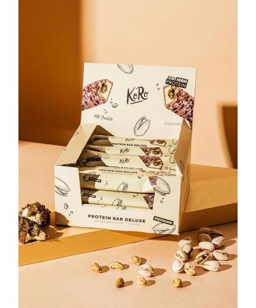 Koro Grand Deluxe Protein Bar Pistachio 12 x 55g - Nutty Filling & Sugar-Free Snack | High Protein Treat - Buy Online on GoSupps.com