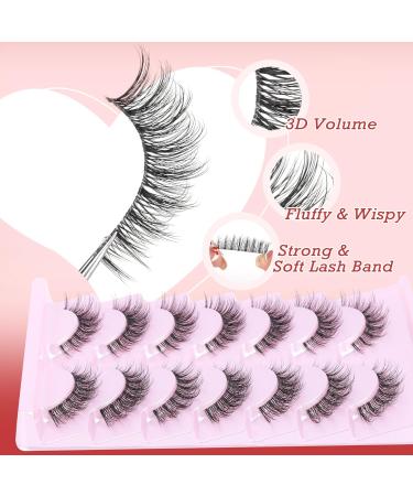 Goddvenus Russian Strip Lashes - Cat Eye Wispy False Eyelashes for Natural Volume (33C) - Buy Online on GoSupps.com