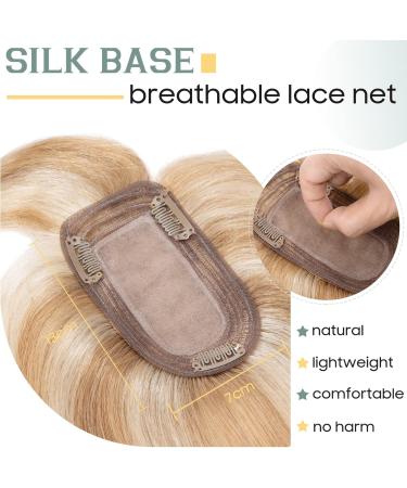 S-noilite Hair Toppers with Fringe Human Hair for Thinning Hair Women Real Hair Topper Hair Piece Clip In Hair Extensions 100% Remy Real Human Hair 27g(#12/613 Golden Brown and Bleach Blonde 6 Inch) 6 Inch Golden Brown and Bleach Blonde - Buy Online on GoSupps.com
