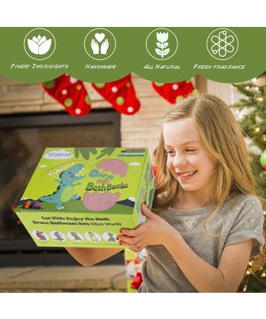 XXL Dinosaur Toys Bath Bomb Gift for Kids - Gentle & Safe Spa Fizz Balls Kit with Surprise Toys Inside - Perfect Birthday or Easter Gift - Buy Online on GoSupps.com