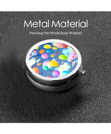 Colorful Balloon Round Pill Box | 3 Compartment Organizer for Purse & Pocket | Portable Travel Pill Box - Buy Online on GoSupps.com