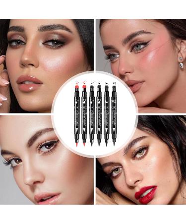 Eye Liner Stamp Pens | Liquid Eye Liners Stamp | Double-Headed Eye Liner Pen Waterproof Liquid Liner Eye Makeup Stencil Smudge Proof Eyeliners - Buy Online on GoSupps.com
