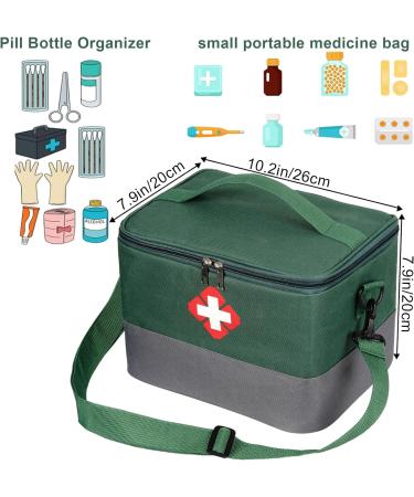 Portable Medicine Pocket with Shoulder Straps | Waterproof Medication Storage Bag for Travel Home & Outdoor - Green - Buy Online on GoSupps.com
