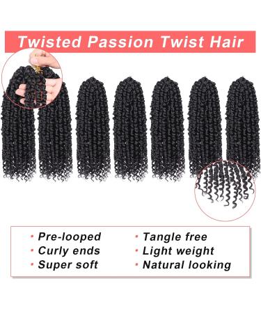 Xtrend 10 Inch Pre-Twisted Passion Twist Crochet Hair - 8 Packs Natural Black Bohemian Bob Extensions for Women (1B) - Buy Online on GoSupps.com