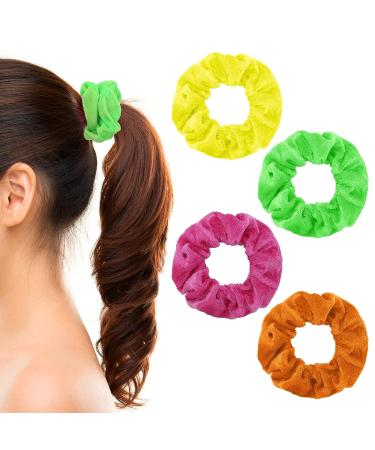Yolev 12-Pack Neon Velvet Hair Scrunchies | Premium Elastic Bands for Women & Girls - Buy Online on GoSupps.com