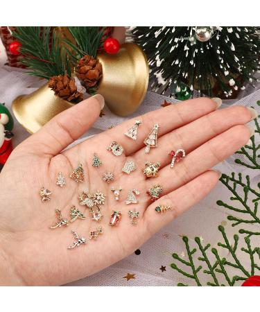 Noverlife 24PCS Christmas Nail Art Charms - Luxury Alloy Mix Shapes | 3D Xmas Zircon Charms for Sparkling Holiday Nail Decor - Buy Online on GoSupps.com