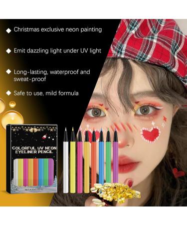 Rainbow Eye Liner Set Pigmented Gel Eyeliner Smudge Proof Graphic Liners Uv Glowing Eyeline Gel Pen Waterproof Uv Gel Eyeliner Waterproof Smudge Proof Eyeliner Perfect Use for Gel Eyeliner - Buy Online on GoSupps.com