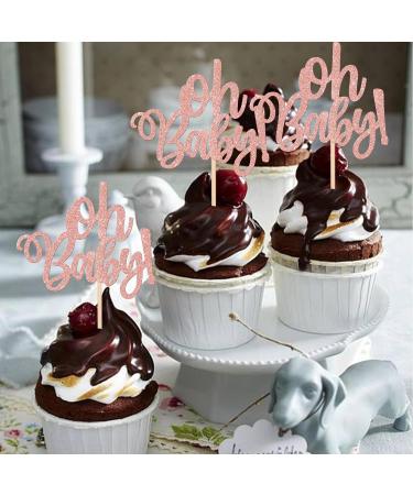 36 Pack Oh Baby Cupcake Toppers Glitter Baby Shower Cupcake Picks for Baby Shower Kids Gender Reveal Theme Party Cake Decorations Supplies Rosegold 1-rose Gold - Buy Online on GoSupps.com
