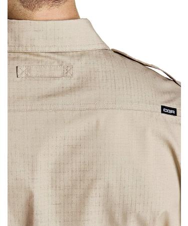 CQR Men's Short Sleeve Ripstop Tactical Work Shirt - Commander Khaki XL - Buy Online on GoSupps.com