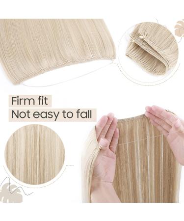 Secret Headband Wire Hair Extensions - Ombre Bleach Blonde 50cm Straight Rubber Band for Women - Buy Online on GoSupps.com