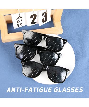 Ownkim Pinhole Glasses - 3 Pack Eye Trainers for Vision Improvement & Relaxation | Black Grid Anti-Fatigue Glasses - Buy Online on GoSupps.com