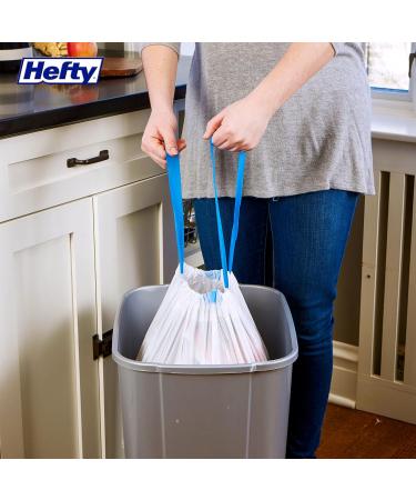 Hefty Garbage Bags Ultra Strong Tall 50 Litres White Kitchen Drawstring Arm & Hammer odour neutralizer 28 Bags - Buy Online on GoSupps.com