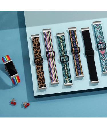 Maledan 3 Pack Elastic Band Compatible with Fitbit Charge 4 and Fitbit Charge 3 Bands for Women Men  Adjustable Stretchy Sport Strap Soft Nylon Wristband for Charge 4/ Charge 3/ 3SE Accessories Black/ Green Arrow/ Boho Flower - Buy Online on GoSupps.com