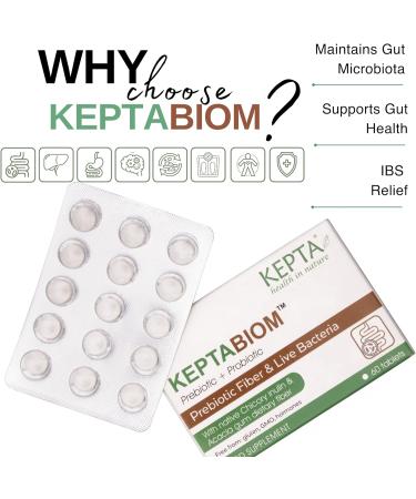 KEPTABIOM Probiotic Tablets for Adults & Kids - Multi-Strain Live Bio Cultures & Prebiotic Inulin - Gut Health & Digestion Support - Buy Online on GoSupps.com