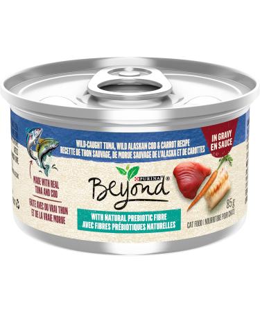Beyond Wet Cat Food Trout & Catfish Pate - 85 g Can (12 Pack) & Wet Cat Food Wild Caught Tuna Wild Alaskan Cod & Carrot in Gravy - 85 g Can (12 Pack) Pate + Cat Food Brown - Buy Online on GoSupps.com