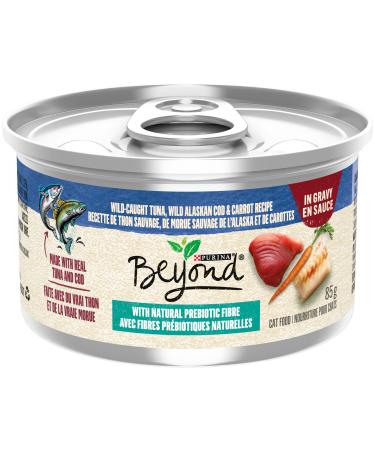 Beyond Wet Cat Food Wild Caught Tuna Wild Alaskan Cod & Carrot in Gravy - 85 g Can (12 Pack)