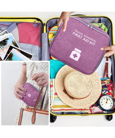 Mecctuck Large Capacity Medication Pocket | 2-Piece Travel Pharmacy & First Aid Bag | Medical Storage for Home Office & Outdoor Use - Purple - Buy Online on GoSupps.com