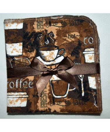 Set of 5 Coffee Time 1 Ply Printed Cotton Flannel Little Wipes 12x12 Inches - Buy Online on GoSupps.com
