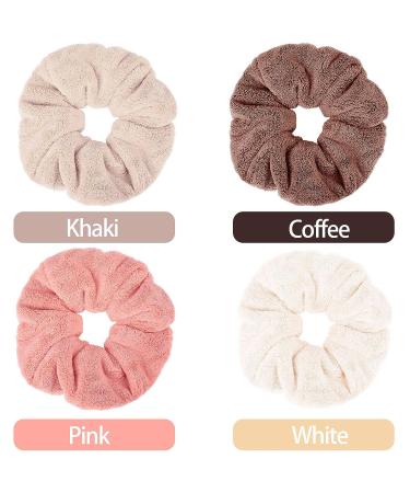 4-Piece Large Microfiber Towel Scrunchies Set for Wet and Dry Hair - Bright Colors - Buy Online on GoSupps.com