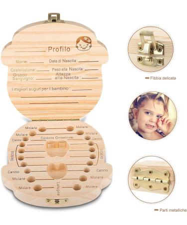 GeekerChip Girls Baby Teeth Storage Box - Italian Version | Memory Organizer for Milk Teeth/Umbilical Cord/Lanugo - Buy Online on GoSupps.com