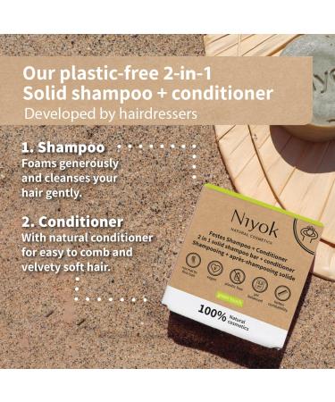 Natural Cosmetics 2-in-1 Solid Shampoo & Conditioner Bar - Sensitive Formula 80g | Eco-Friendly Hair Care - Buy Online on GoSupps.com