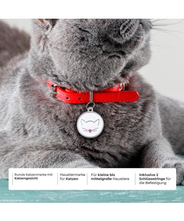 Personalized Ibera Cat Gifts | Engraved Name Collar & Address Tag for Medium to Large Cats - Round Shape White - Buy Online on GoSupps.com