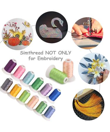 Simthread 40 Colors Polyester Embroidery Thread Kit for Brother, Janome, Singer - 550Y(500M) - Buy Online on GoSupps.com
